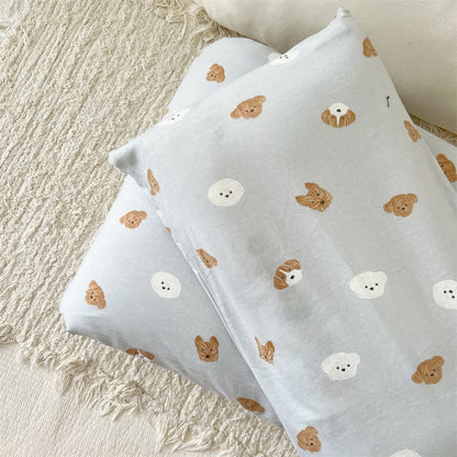 Housse de couette en coton mignonne avec motif chien
