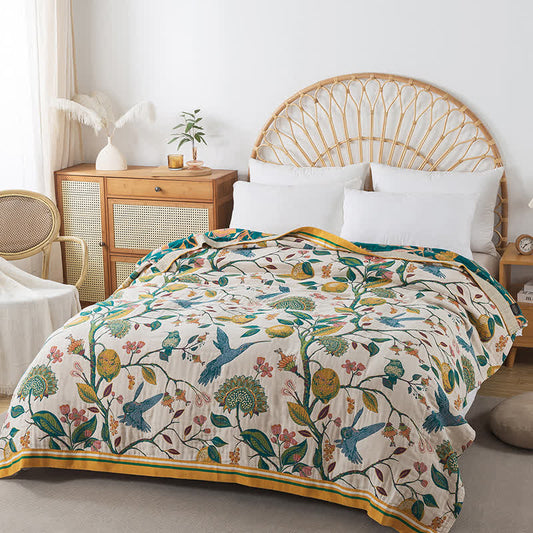 Couette réversible en gaze de coton de style pastoral
