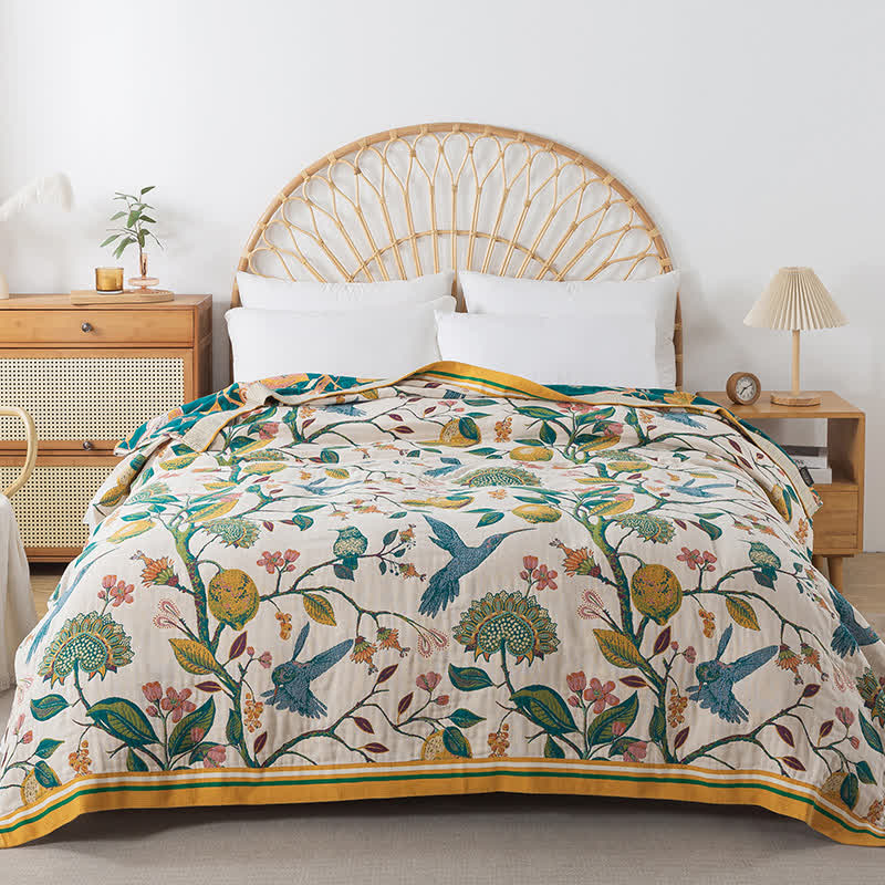 Couette réversible en gaze de coton de style pastoral