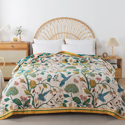 Couette réversible en gaze de coton de style pastoral
