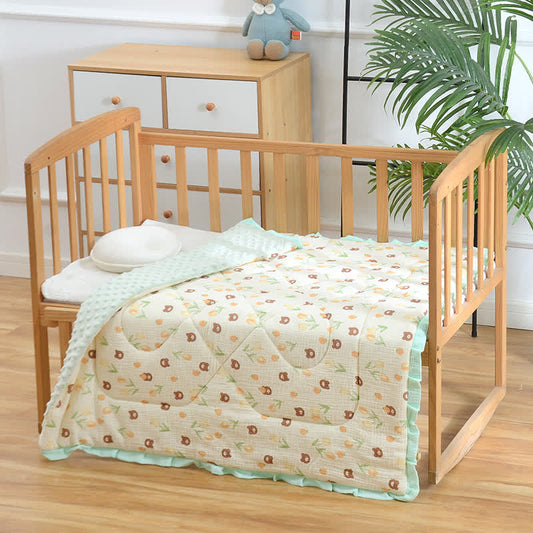 Belle couverture pour bébé avec motif ours tulipe