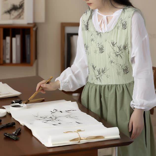 Blouse d'artiste pastorale imperméable en bambou