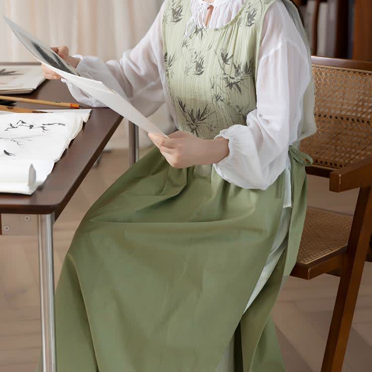 Blouse d'artiste pastorale imperméable en bambou