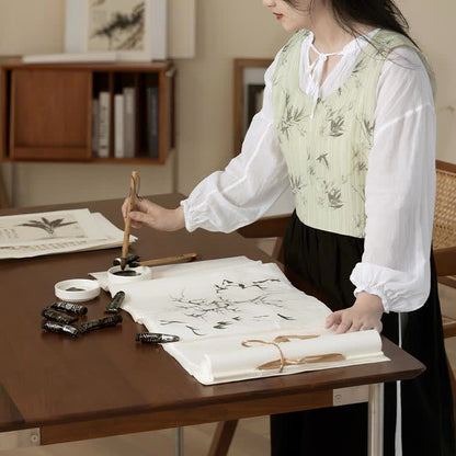 Blouse d'artiste pastorale imperméable en bambou