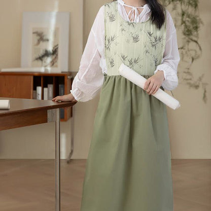 Blouse d'artiste pastorale imperméable en bambou