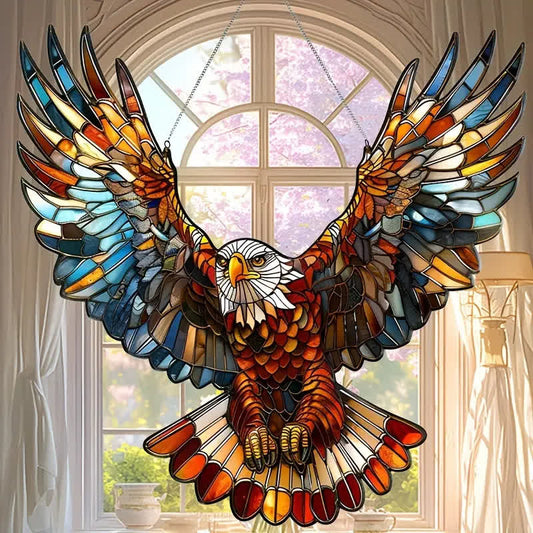 Suspension de fenêtre en acrylique avec ailes d'aigle déployées