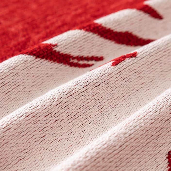 Housse de canapé réversible en chenille avec motif sapin de Noël