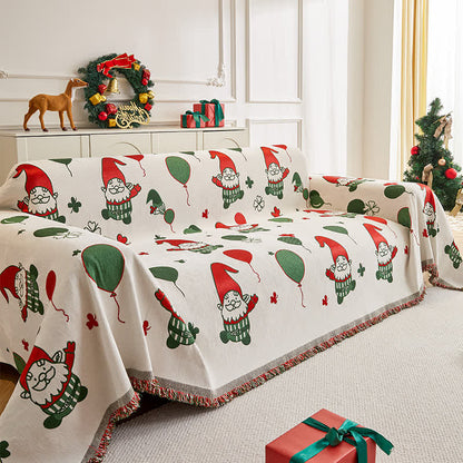 Housse de canapé fonctionnelle en chenille avec motif Père Noël