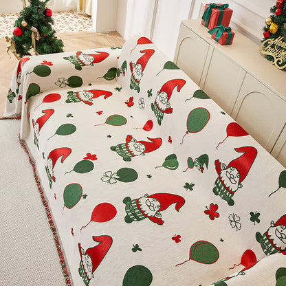 Housse de canapé fonctionnelle en chenille avec motif Père Noël