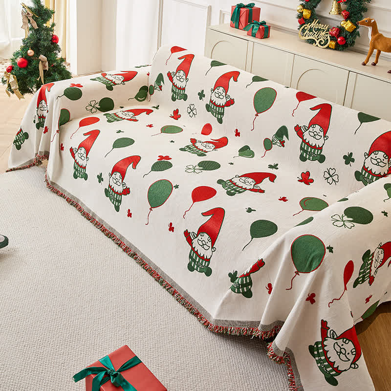 Housse de canapé fonctionnelle en chenille avec motif Père Noël