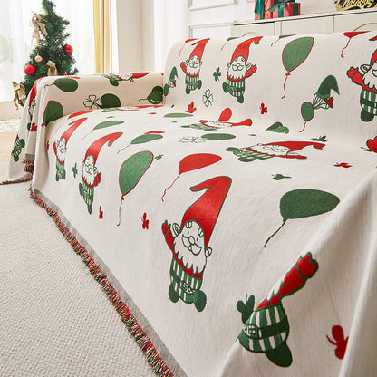 Housse de canapé fonctionnelle en chenille avec motif Père Noël