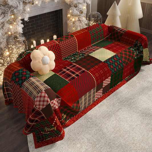 Housse de canapé luxueuse en chenille de Noël