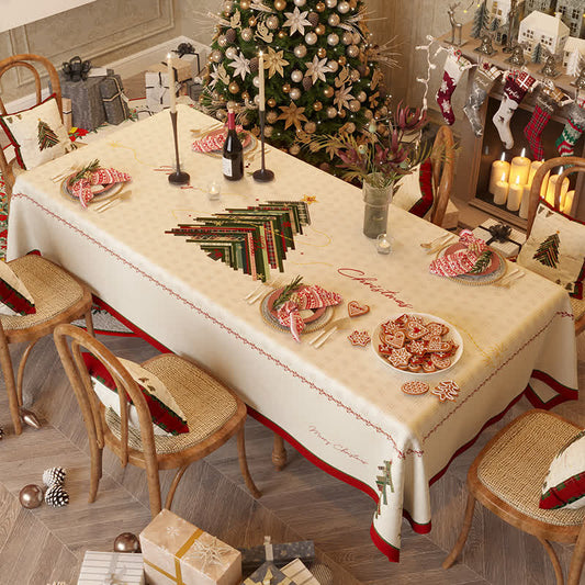 Nappe simple en chenille avec sapin de Noël