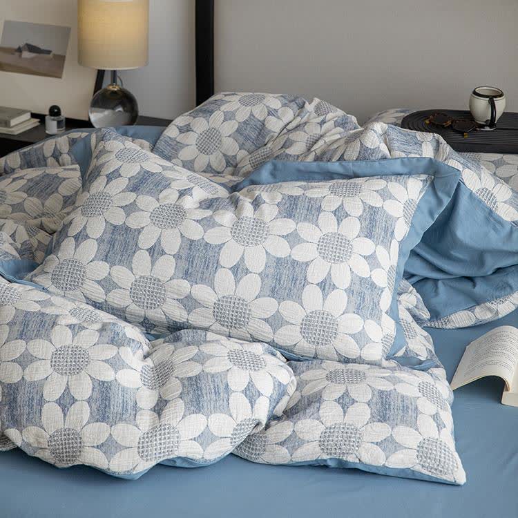 Parure de lit en gaze de coton Refresh Flower (4 pièces)