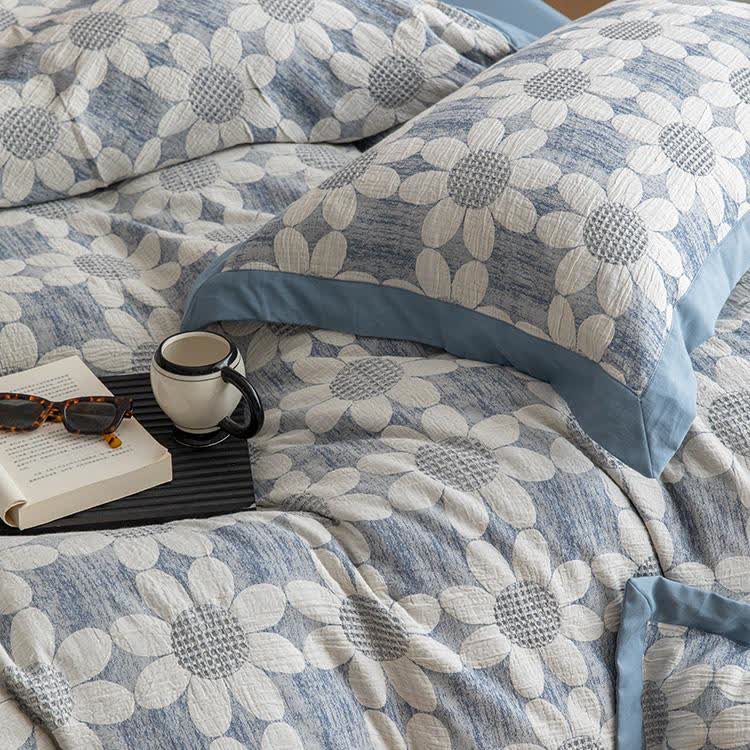 Parure de lit en gaze de coton Refresh Flower (4 pièces)