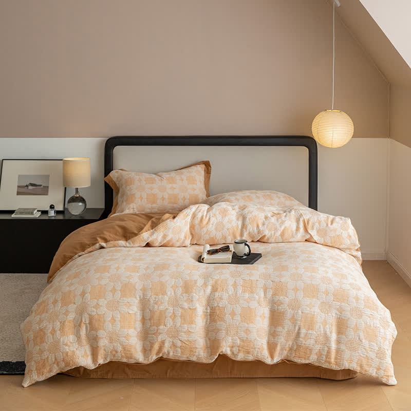 Parure de lit en gaze de coton Refresh Flower (4 pièces)