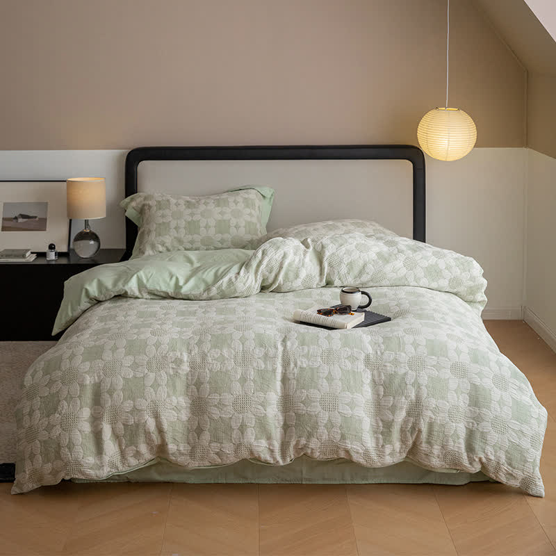 Parure de lit en gaze de coton Refresh Flower (4 pièces)