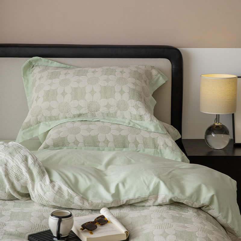 Parure de lit en gaze de coton Refresh Flower (4 pièces)