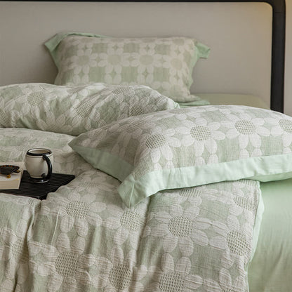 Parure de lit en gaze de coton Refresh Flower (4 pièces)