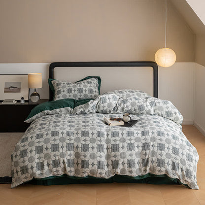 Parure de lit en gaze de coton Refresh Flower (4 pièces)
