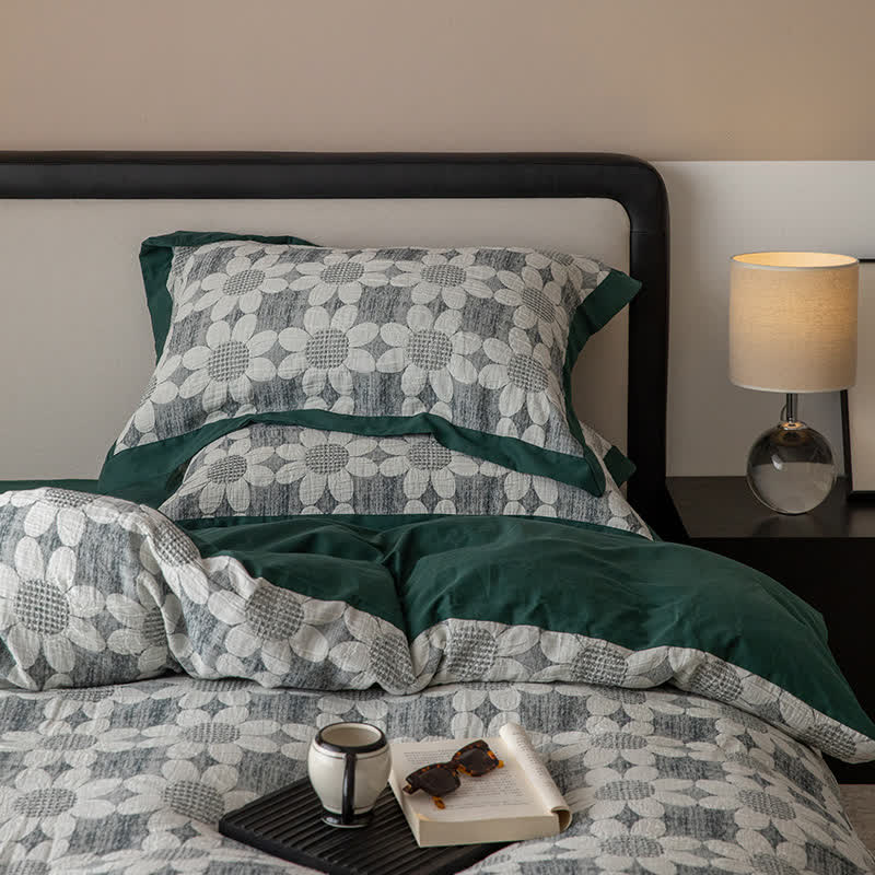 Parure de lit en gaze de coton Refresh Flower (4 pièces)