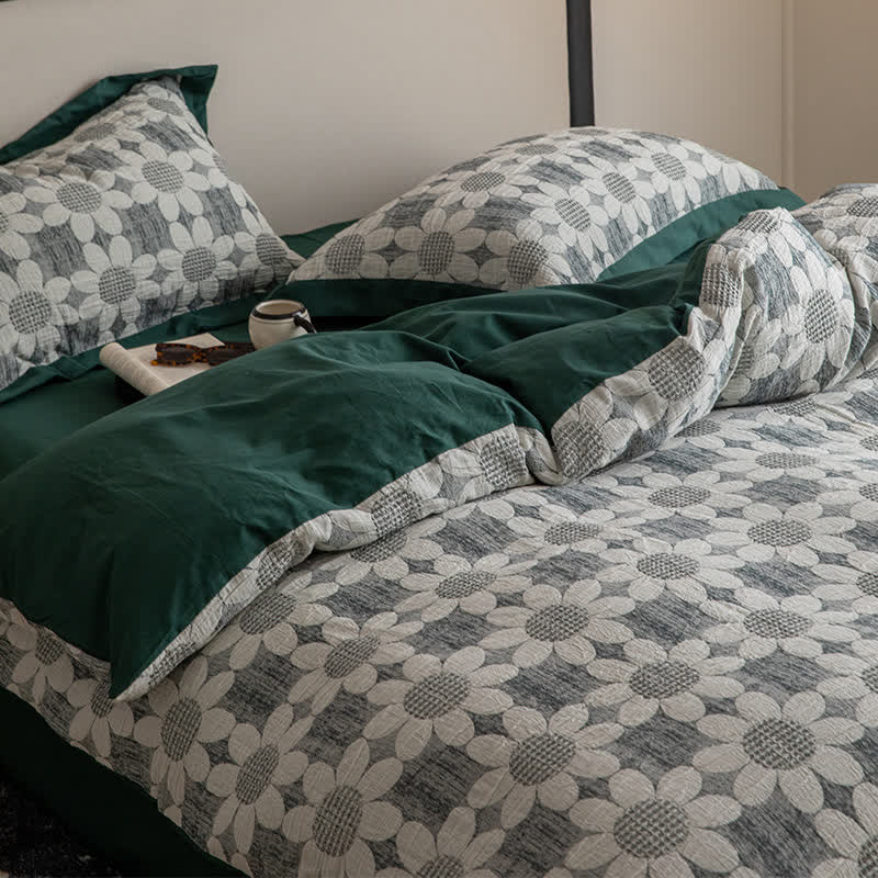 Parure de lit en gaze de coton Refresh Flower (4 pièces)