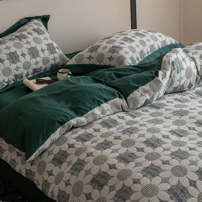 Parure de lit en gaze de coton Refresh Flower (4 pièces)