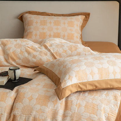 Parure de lit en gaze de coton Refresh Flower (4 pièces)