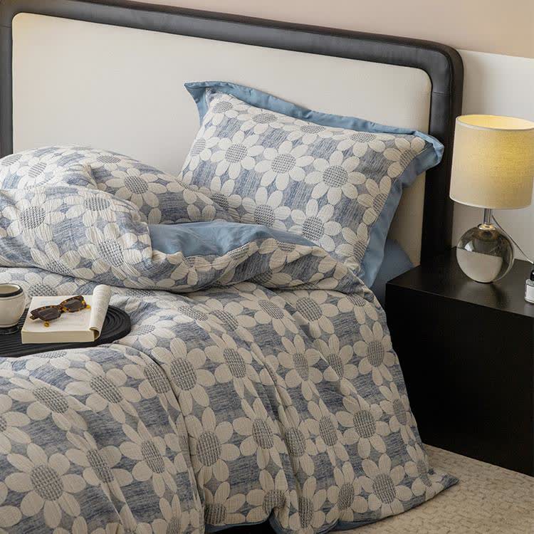 Parure de lit en gaze de coton Refresh Flower (4 pièces)