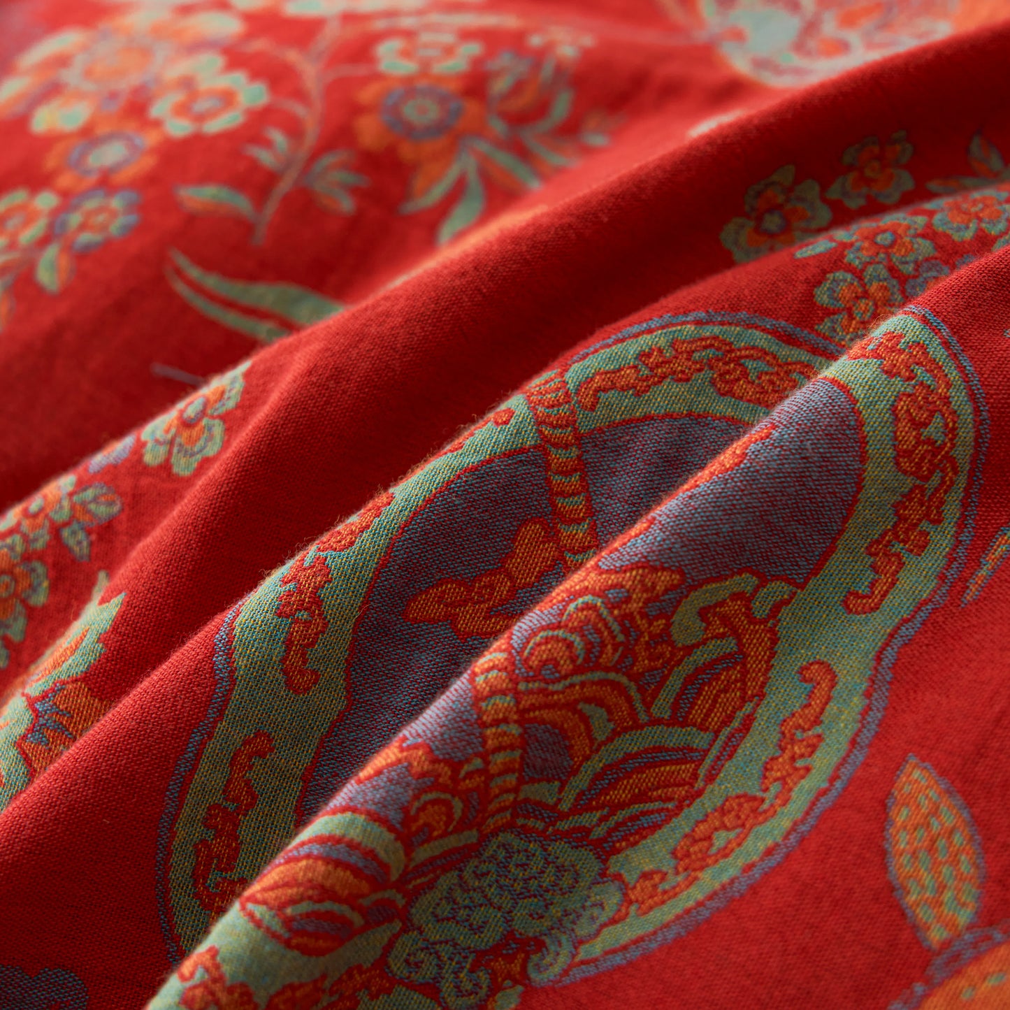 Parures de lit luxueuses en gaze de coton à motif floral (4 pièces)