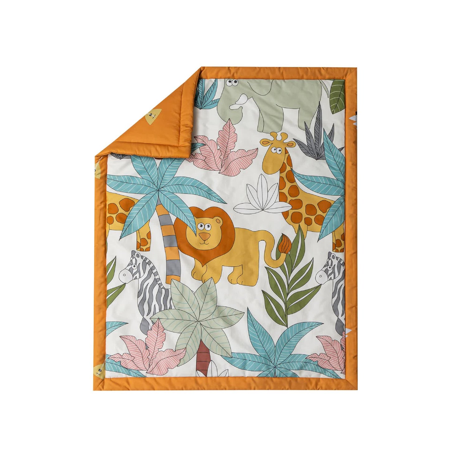 Parure de lit en coton pour lit enfant avec motifs animaux dans un motif forêt (3 pièces)
