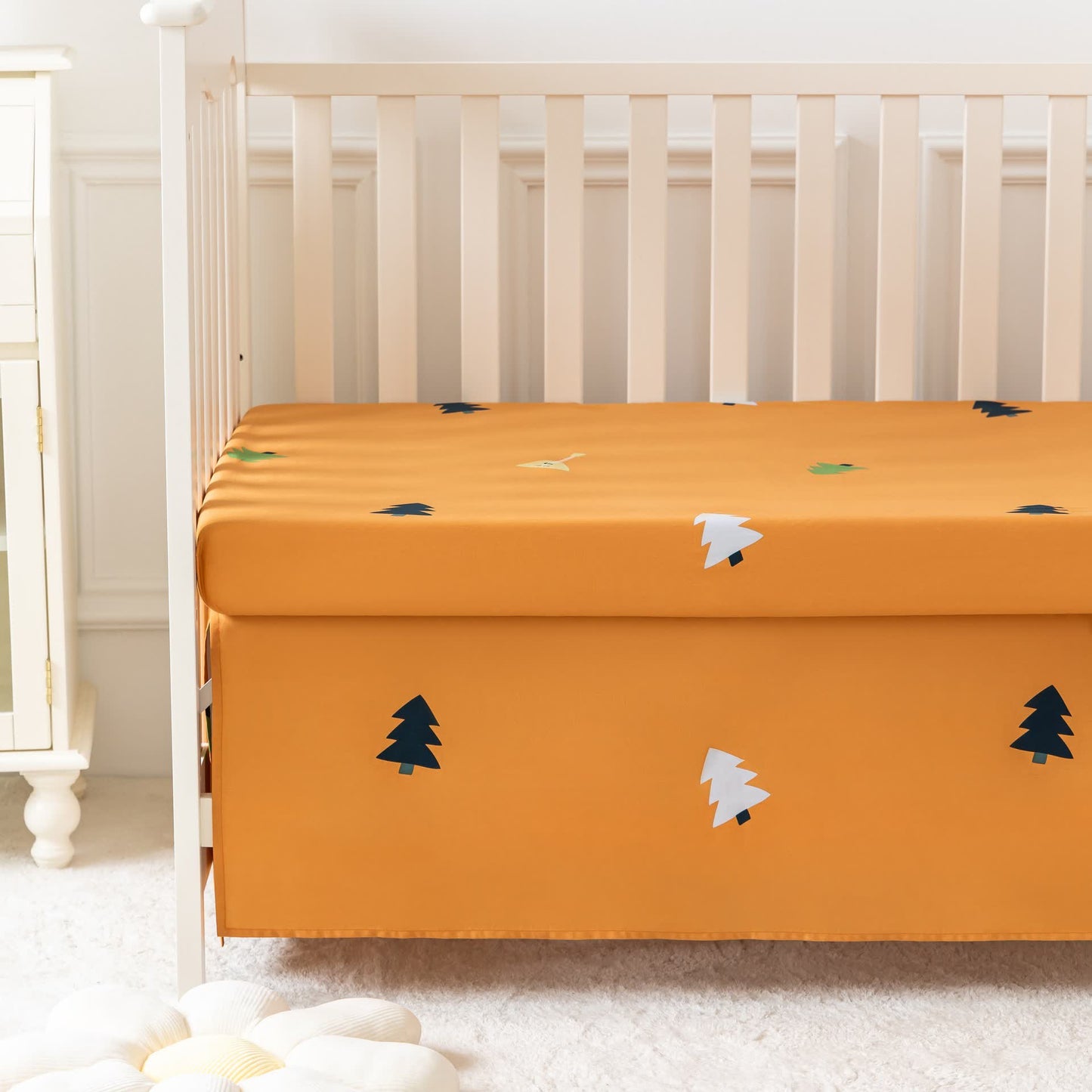 Parure de lit en coton pour lit enfant avec motifs animaux dans un motif forêt (3 pièces)