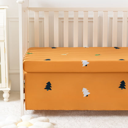 Parure de lit en coton pour lit enfant avec motifs animaux dans un motif forêt (3 pièces)