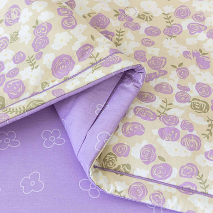 Parure de lit élégante pour lit d'enfant en pur coton à motif floral (3 pièces)