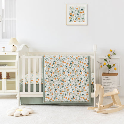 Parure de lit enfant en coton orange pastoral (3 pièces)