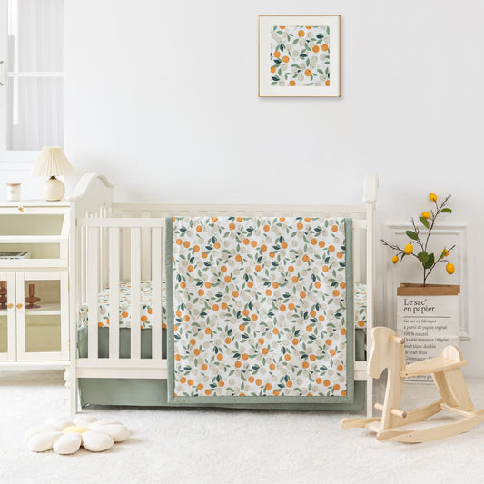Parure de lit enfant en coton orange pastoral (3 pièces)