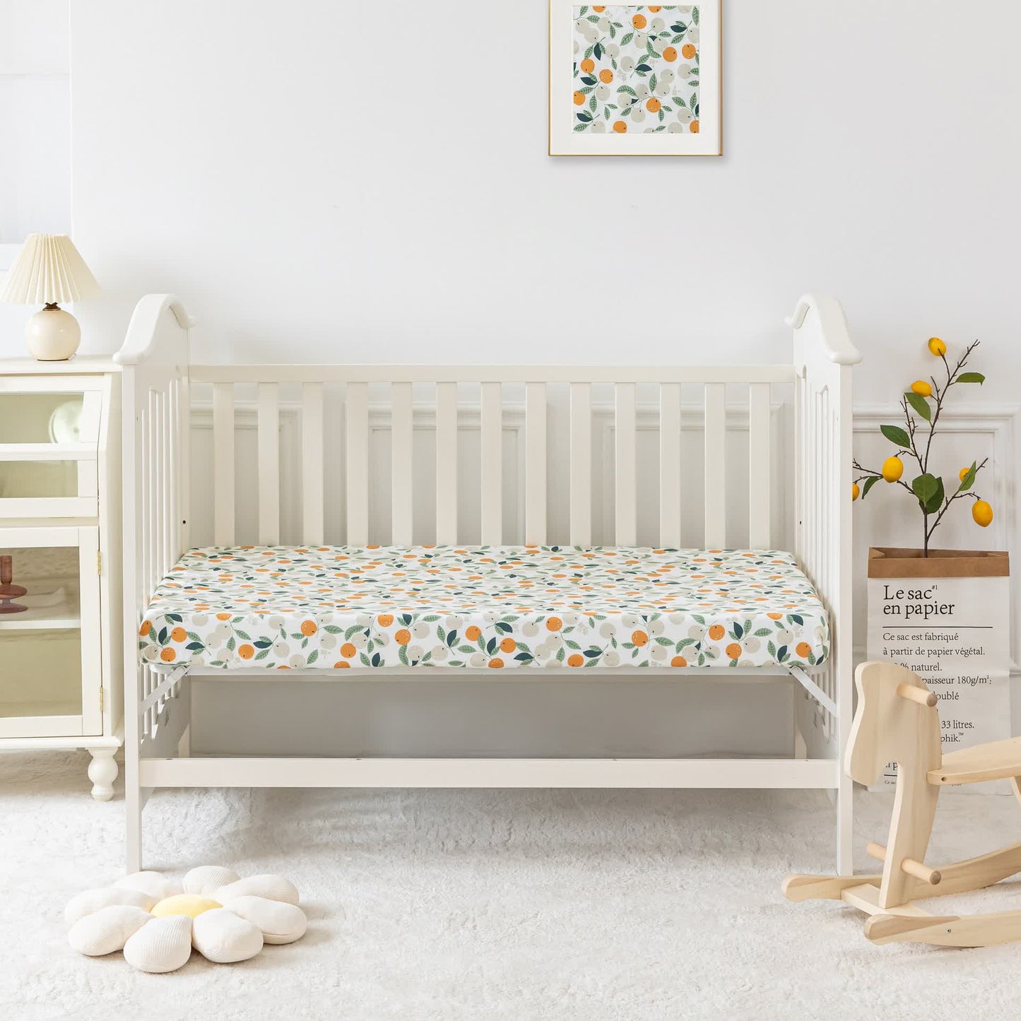 Parure de lit enfant en coton orange pastoral (3 pièces)