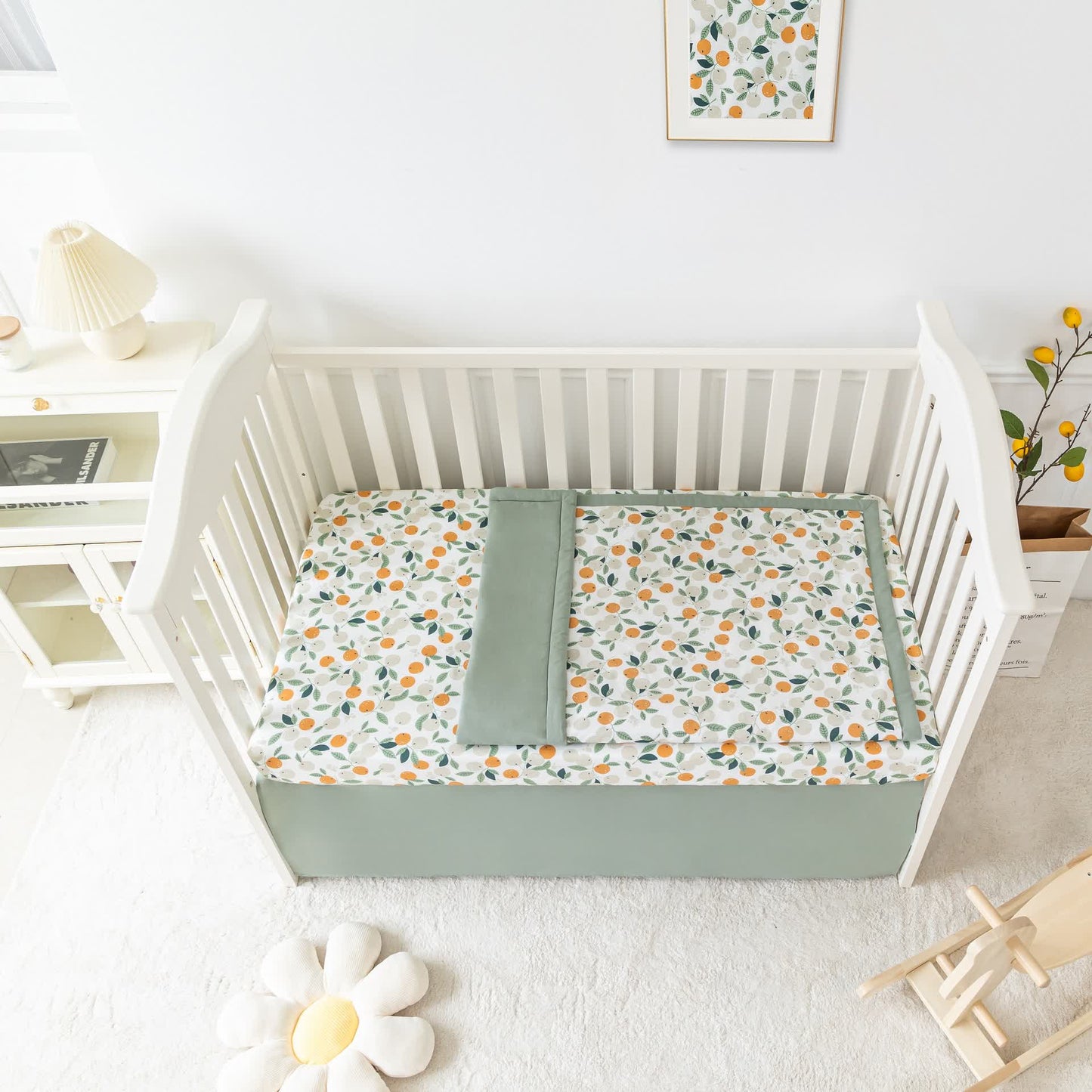 Parure de lit enfant en coton orange pastoral (3 pièces)