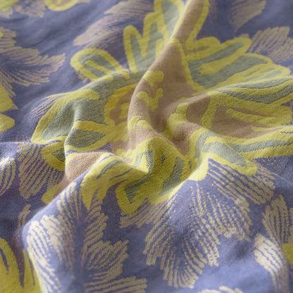 Parure de lit en gaze de coton jacquard motif tournesol (4 pièces)