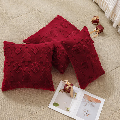 Housse de coussin jacquard avec décoration sapin de Noël