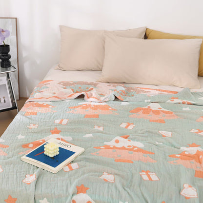 Couette en gaze de coton avec sapin de Noël dessiné