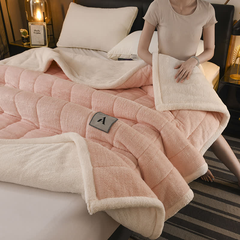 Couverture polaire double face - Rose clair - 200cm x 230cm - image 6
