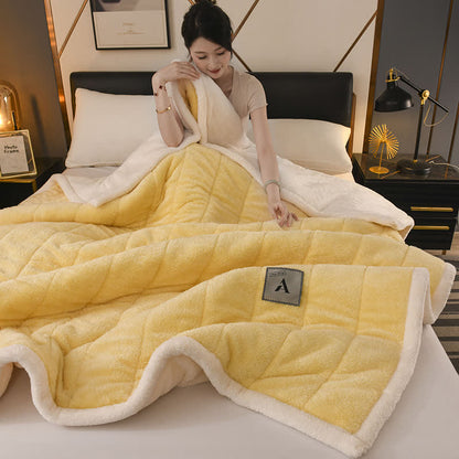 Couverture polaire double face - Jaune - 200cm x 230cm - image 10