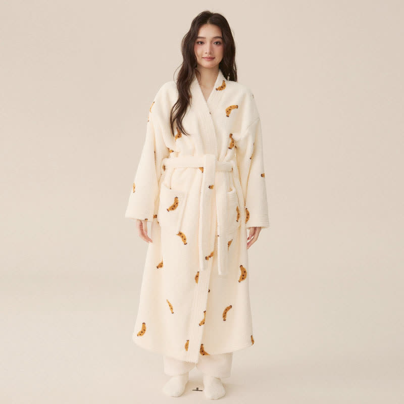 Simple Banana – Peignoir long d'hiver en polaire