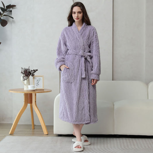 Peignoir simple et uni en polaire douce