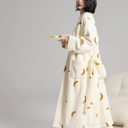 Simple Banana – Peignoir long d'hiver en polaire