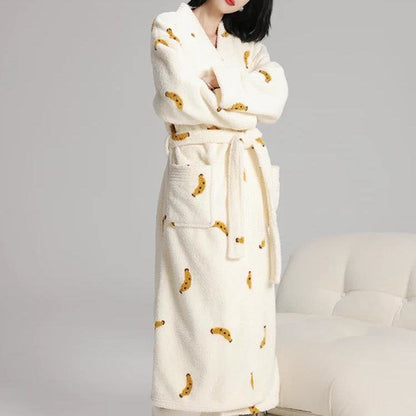 Simple Banana – Peignoir long d'hiver en polaire