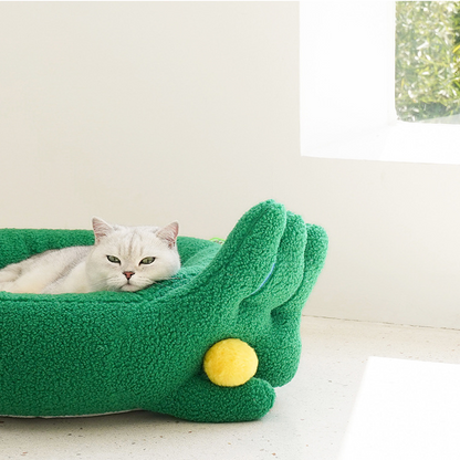 Geste du doigt – Lit chaud pour chat en hiver