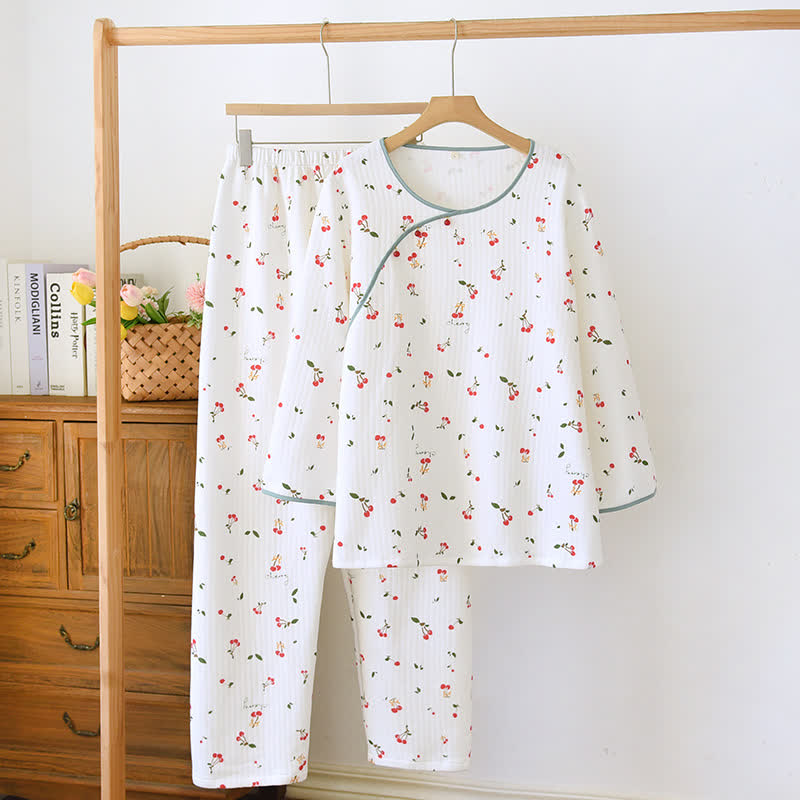 Ensemble pyjama double épaisseur en coton Air avec cerises