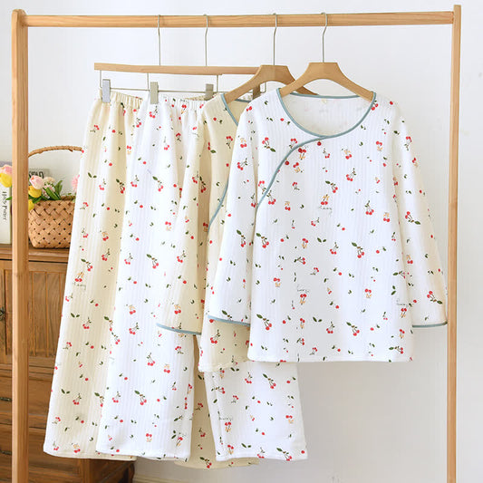 Ensemble pyjama double épaisseur en coton Air avec cerises